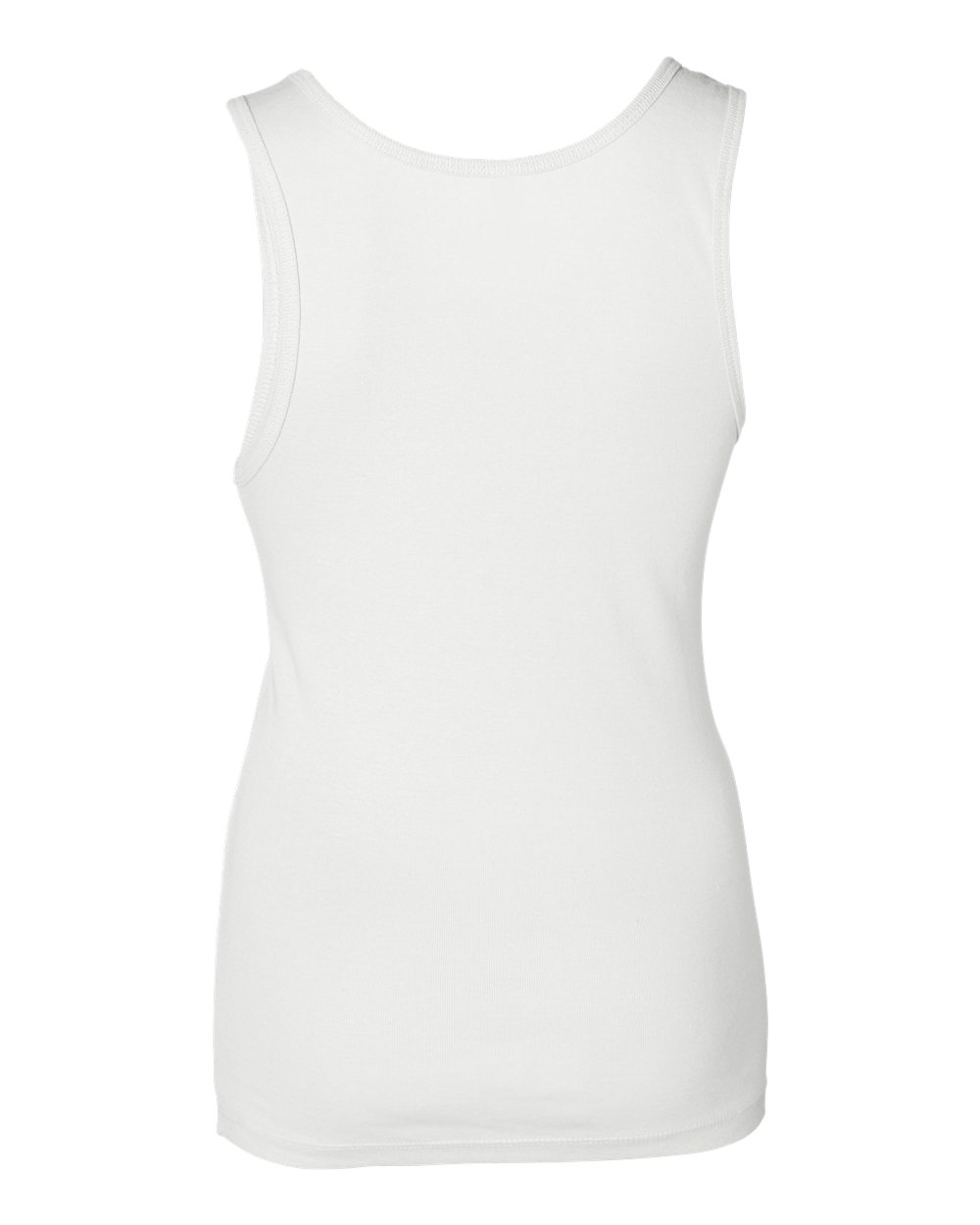 Rear View of White Women's Baby Rib Tank - 1080
