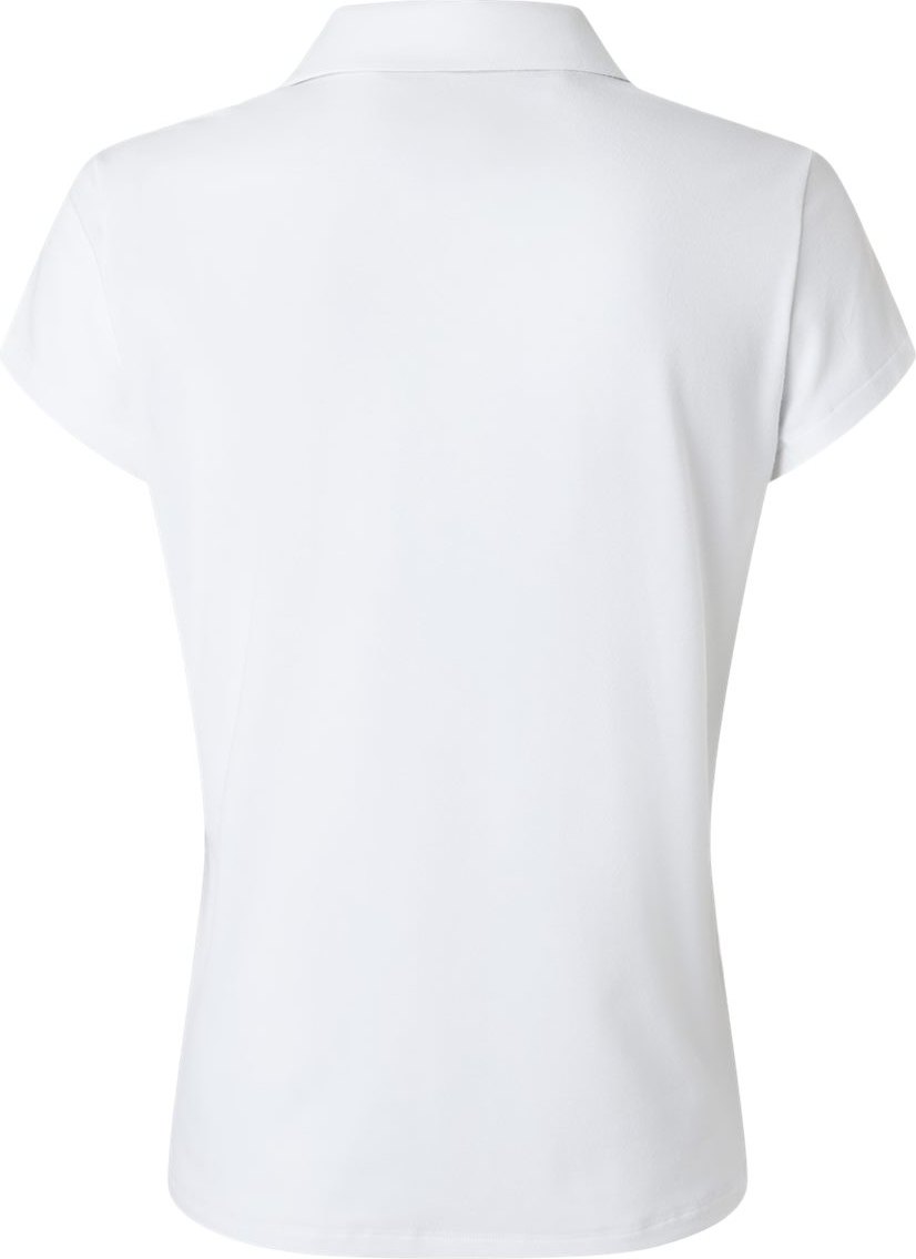 Front View of White Women's Blend Polo - A690