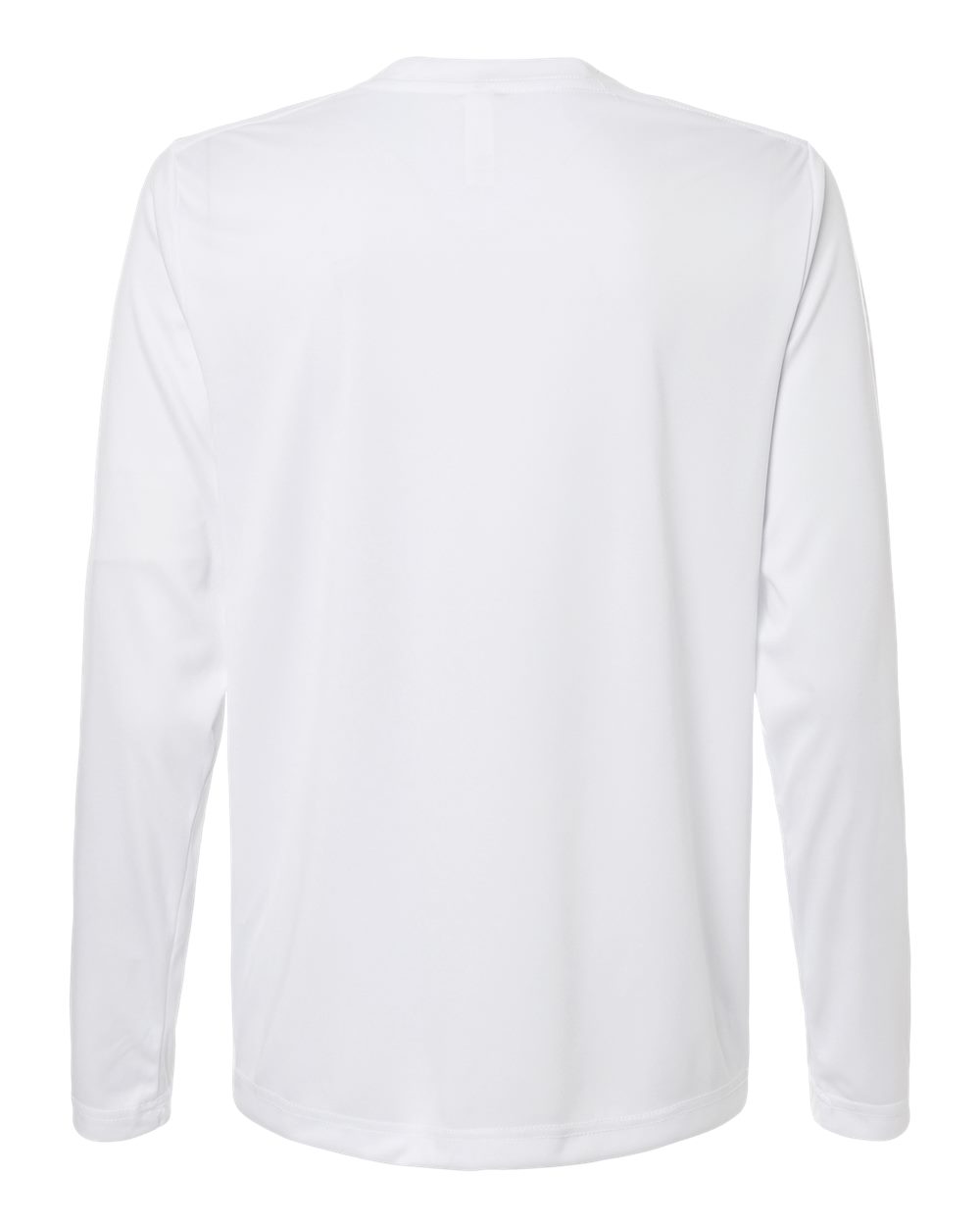 Rear View of White Women's Capital Performance Long Sleeve T-Shirt - CE10LW plain