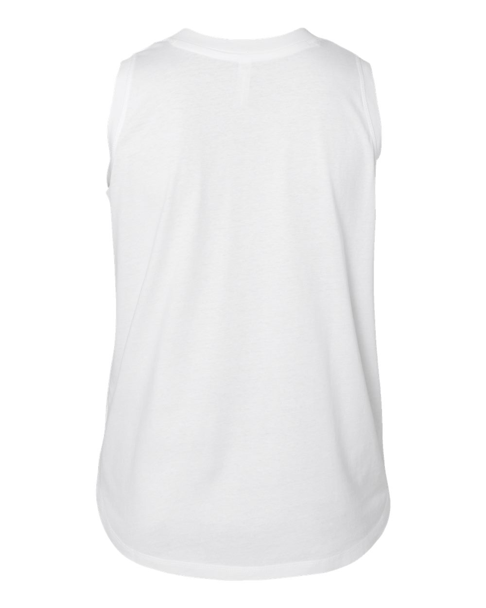 Front View of White Women's Curvy Relaxed Fine Jersey Tank - 3892