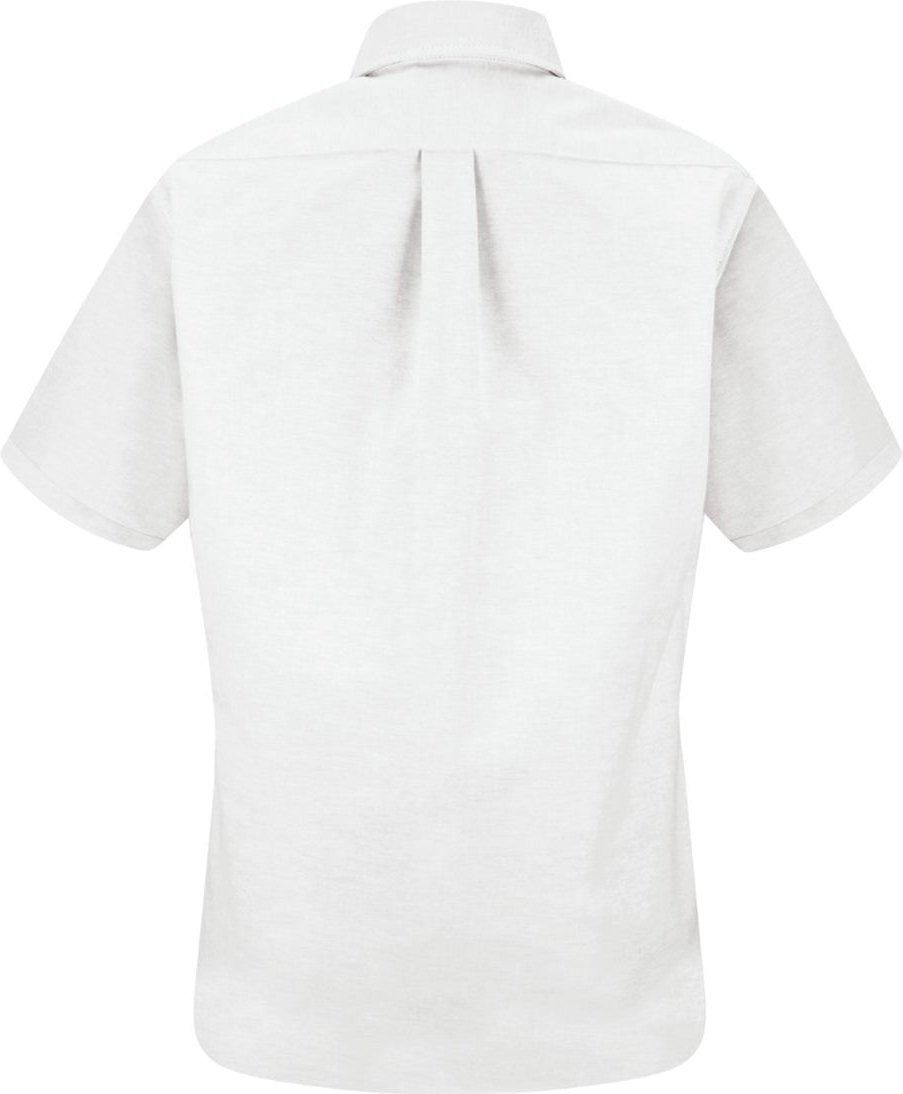 Front View of White Women's Executive Oxford Dress Shirt - SR61