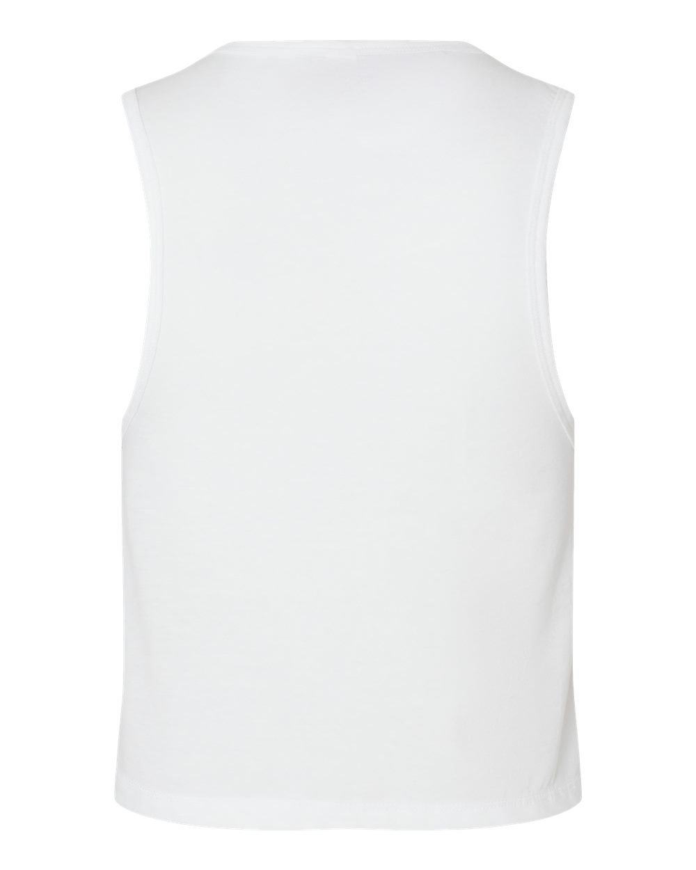 Front View of White Women's Festival Crop Tank - 5083
