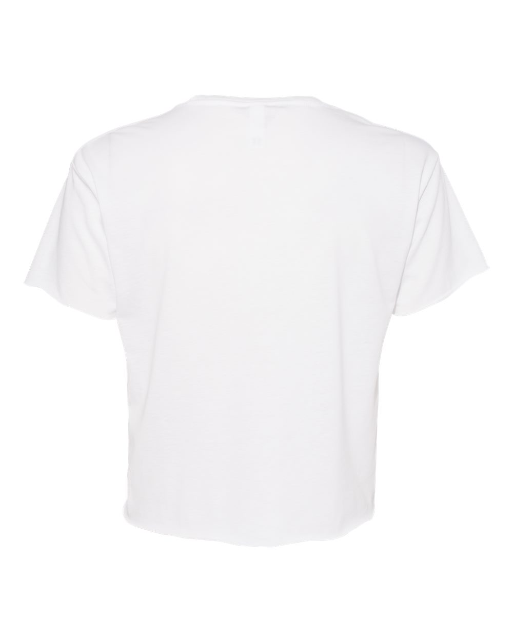 Front View of White Women's Festival Crop Top - 5080