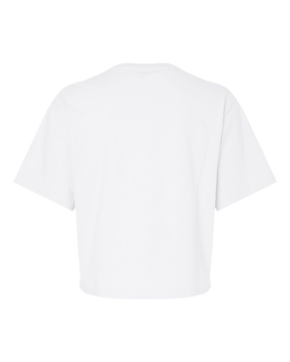 Rear View of White Women&#39;s Fine Jersey Boxy Tee - 102