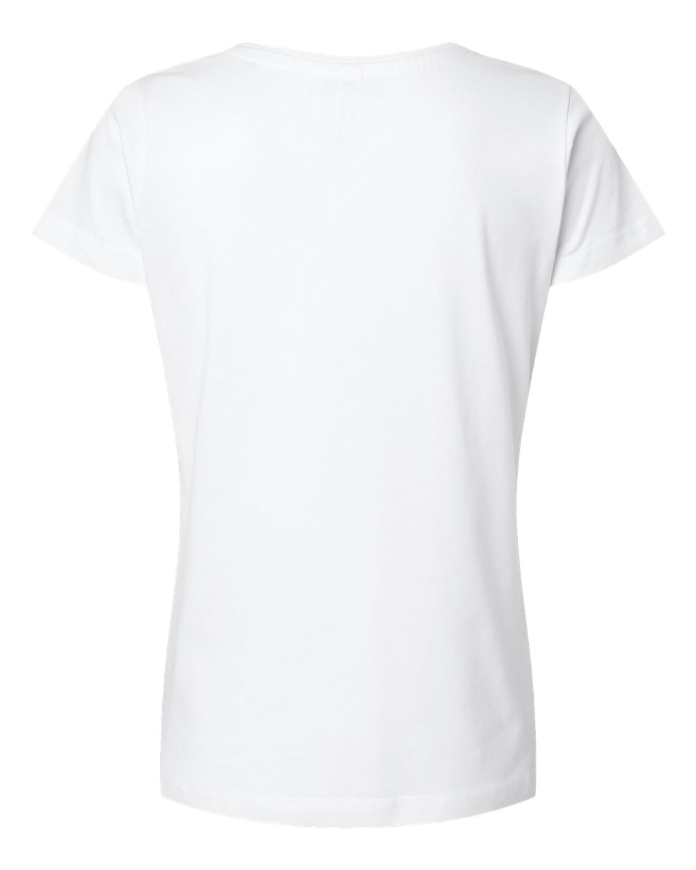 Front View of White Women's Fine Jersey Tee - 3516
