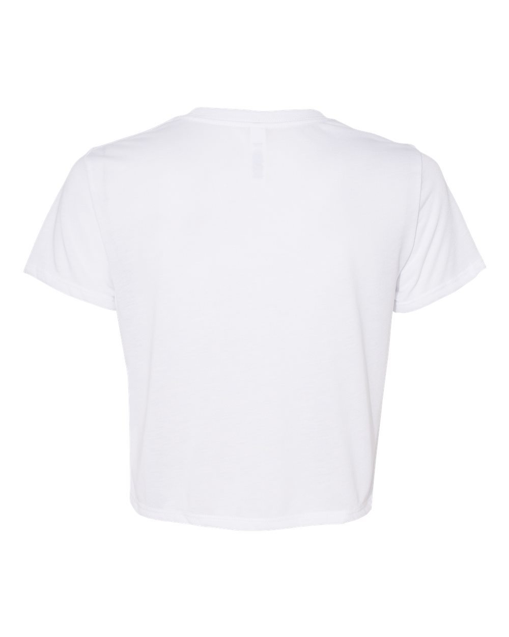 Front View of White Women’s Flowy Crop Tee - 8882
