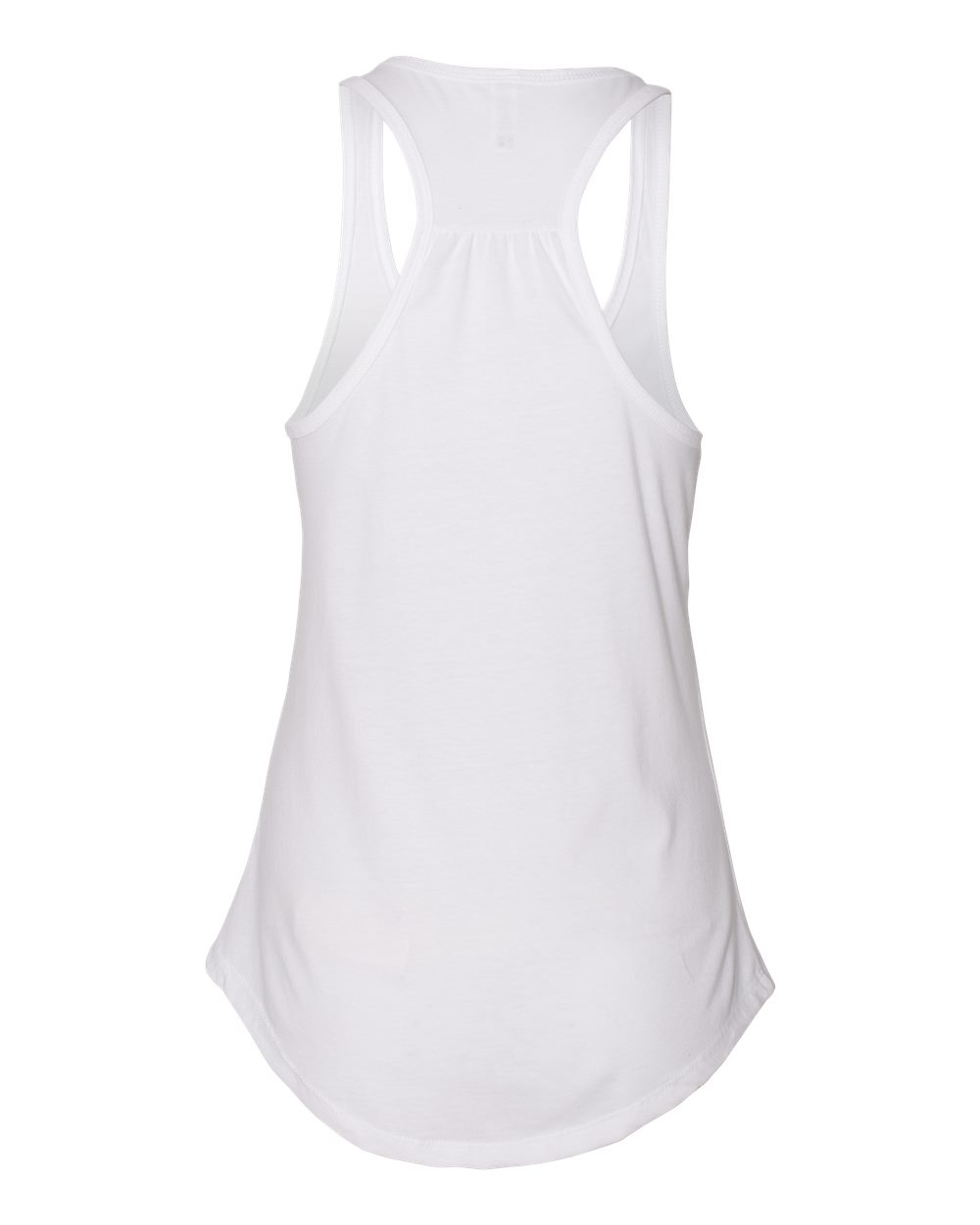 Front View of White Women's Gathered Racerback Tank - 6338