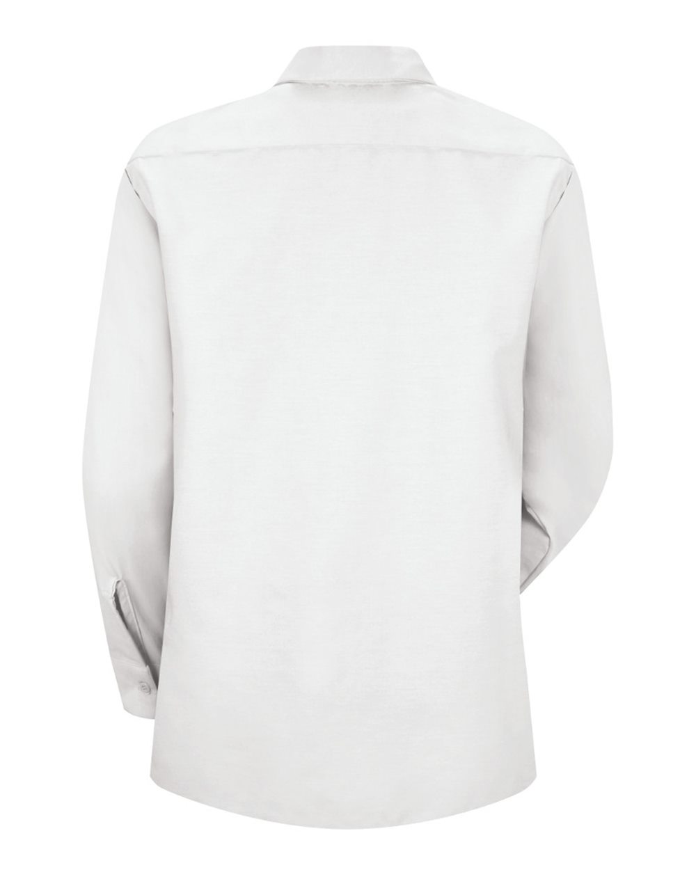 Front View of White Women's Industrial Work Shirt - SP13