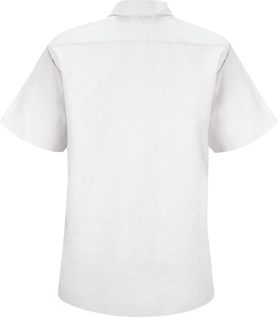 Front View of White Women's Industrial Work Shirt - SP23
