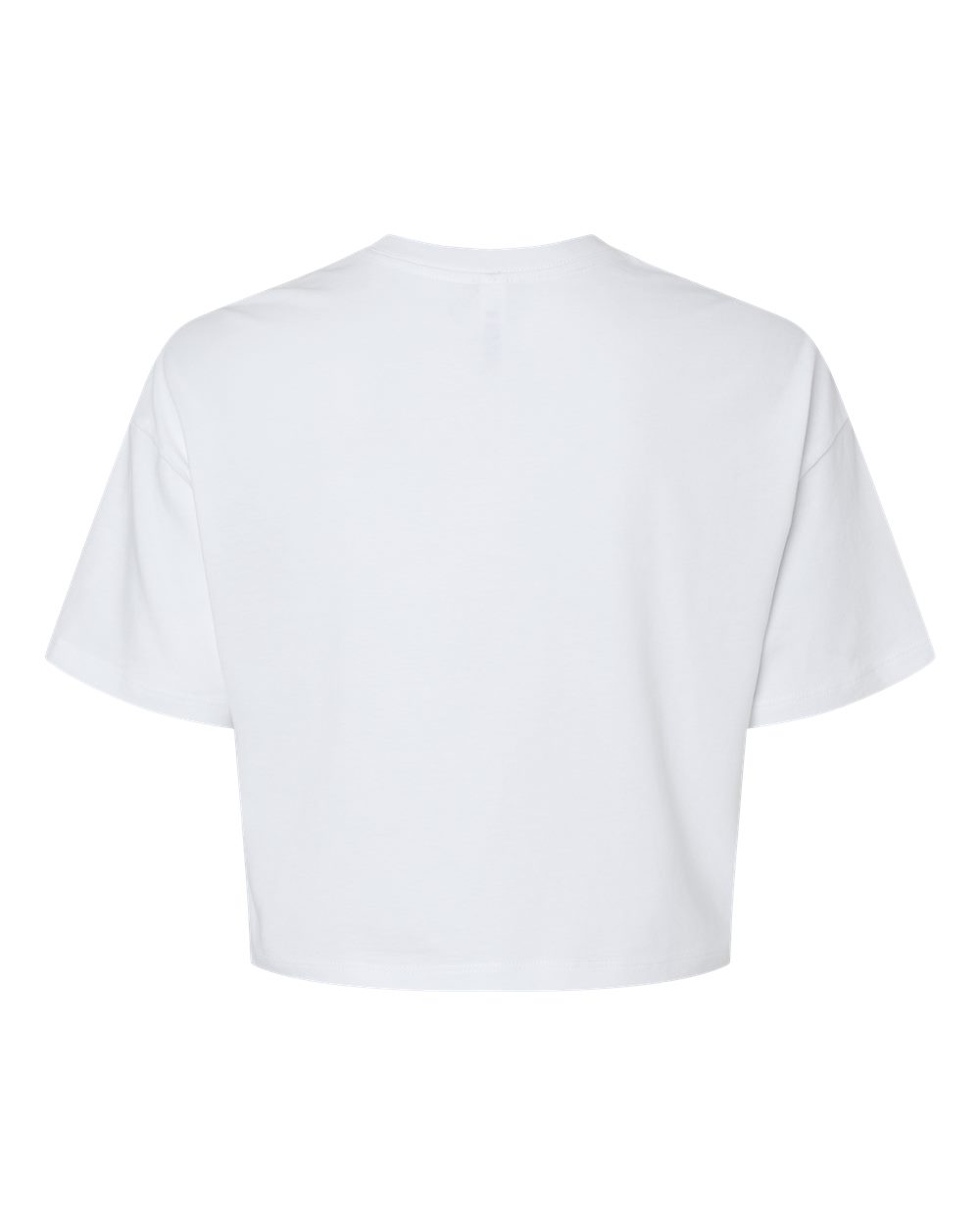 Front View of White Women's Jersey Crop Tee - 6482