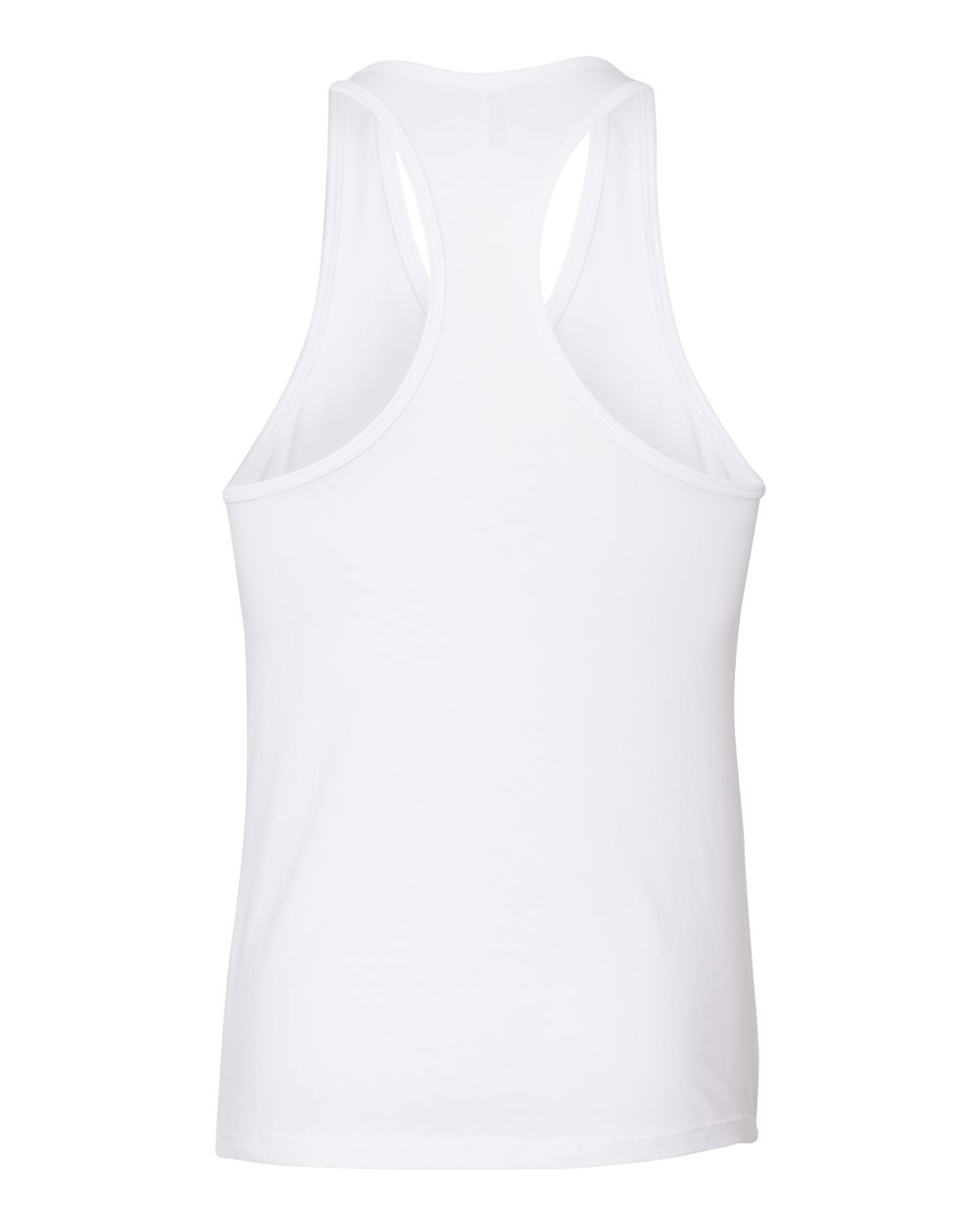 Front View of White Women's Jersey Racerback Tank - 6008