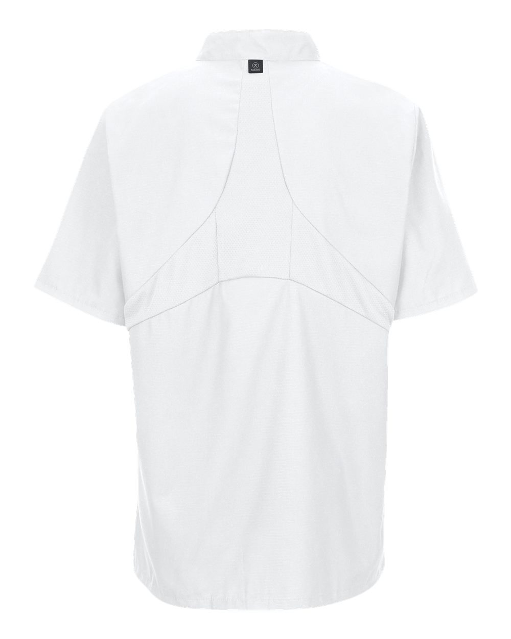 Front View of White Women's Mimix™ Short Sleeve Chef Coat with OilBlok - 045X