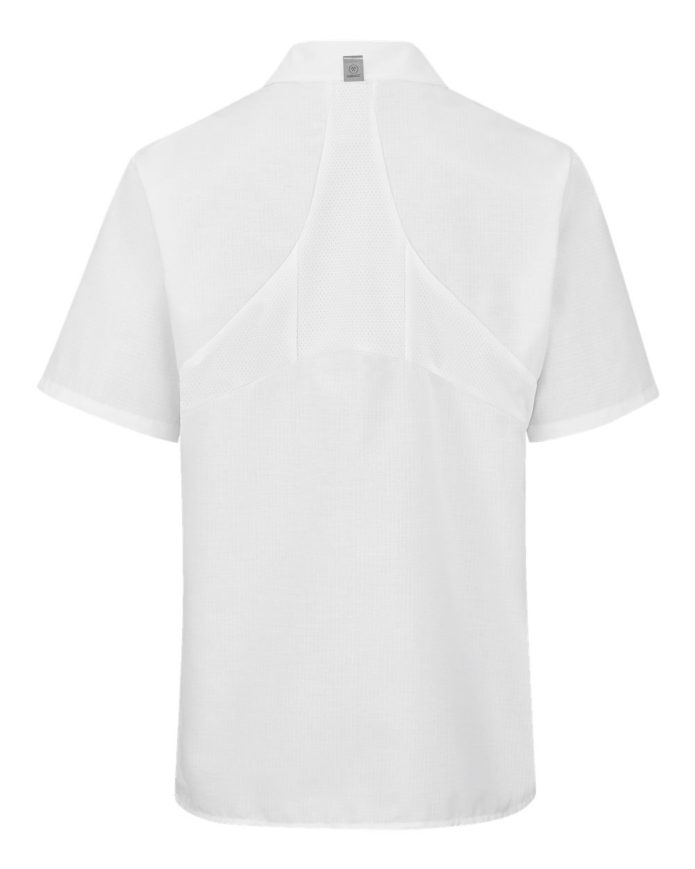 Front View of White Women's Mimix™ Short Sleeve Cook Shirt with OilBlok - 501X