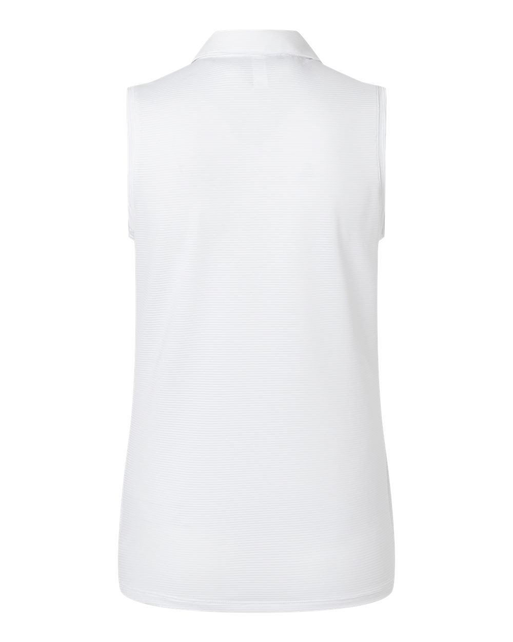 Front View of White Women's Ottoman Sleeveless Polo - A1005