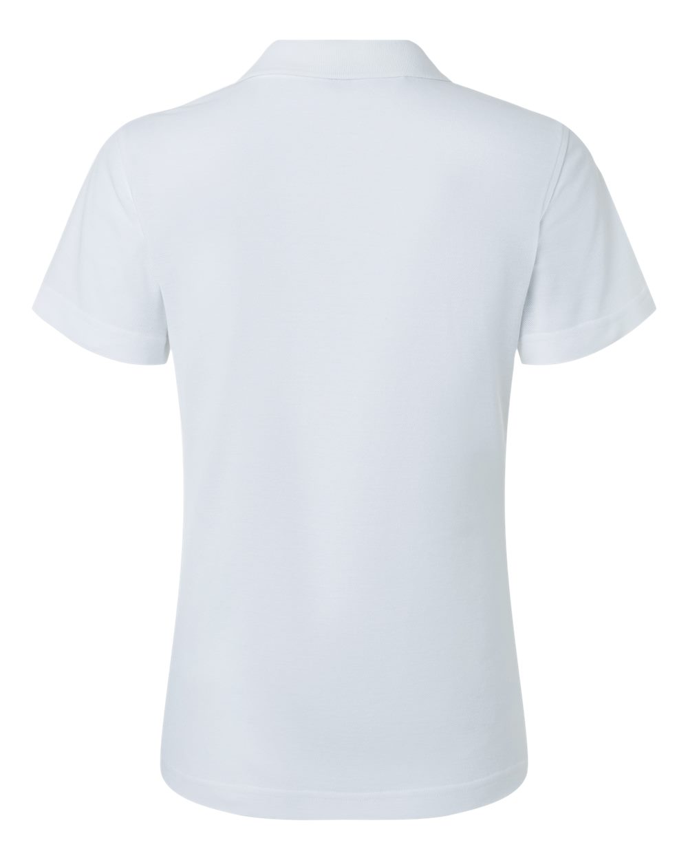 Front View of White Women's Pique Polo - 62800L