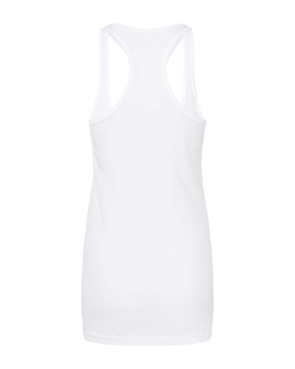 Front View of White Women's Poly-Rich Racerback Tank Top - 190