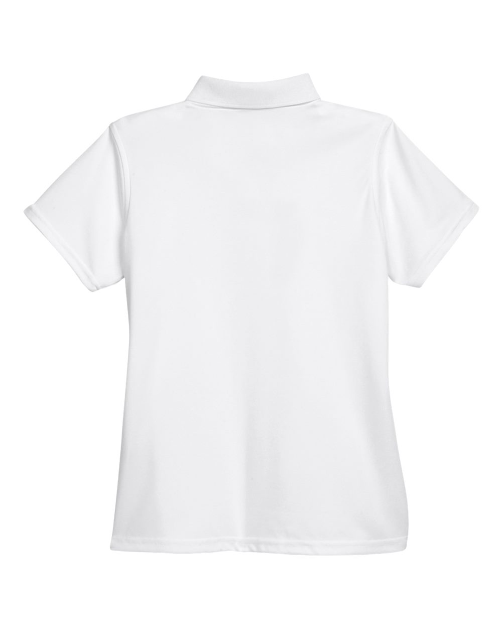 Front View of White Women's Polyester Jersey Polo - M315W