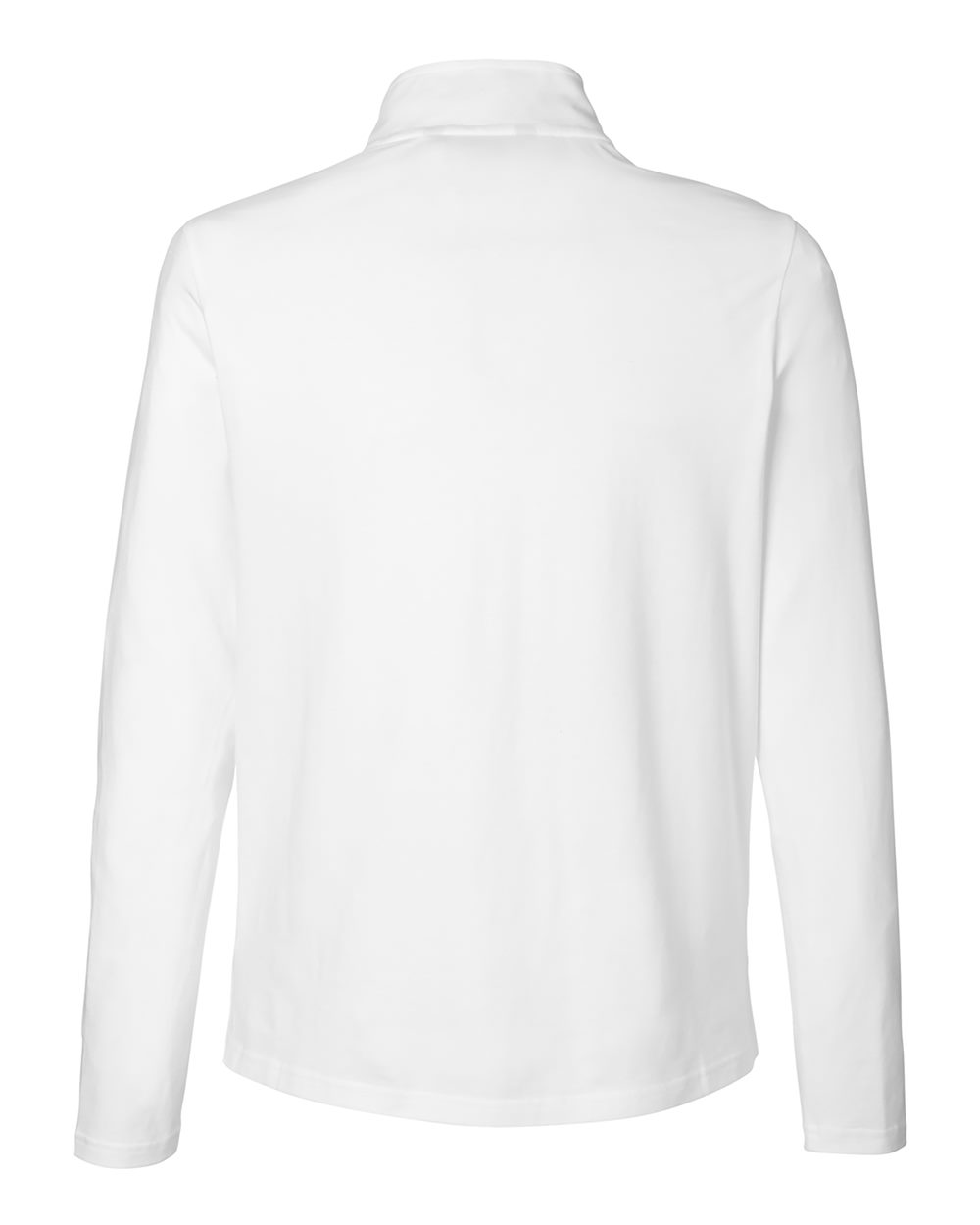 Rear View of White Women's Raleigh Stretch Quarter-Zip Pullover - DG425W
