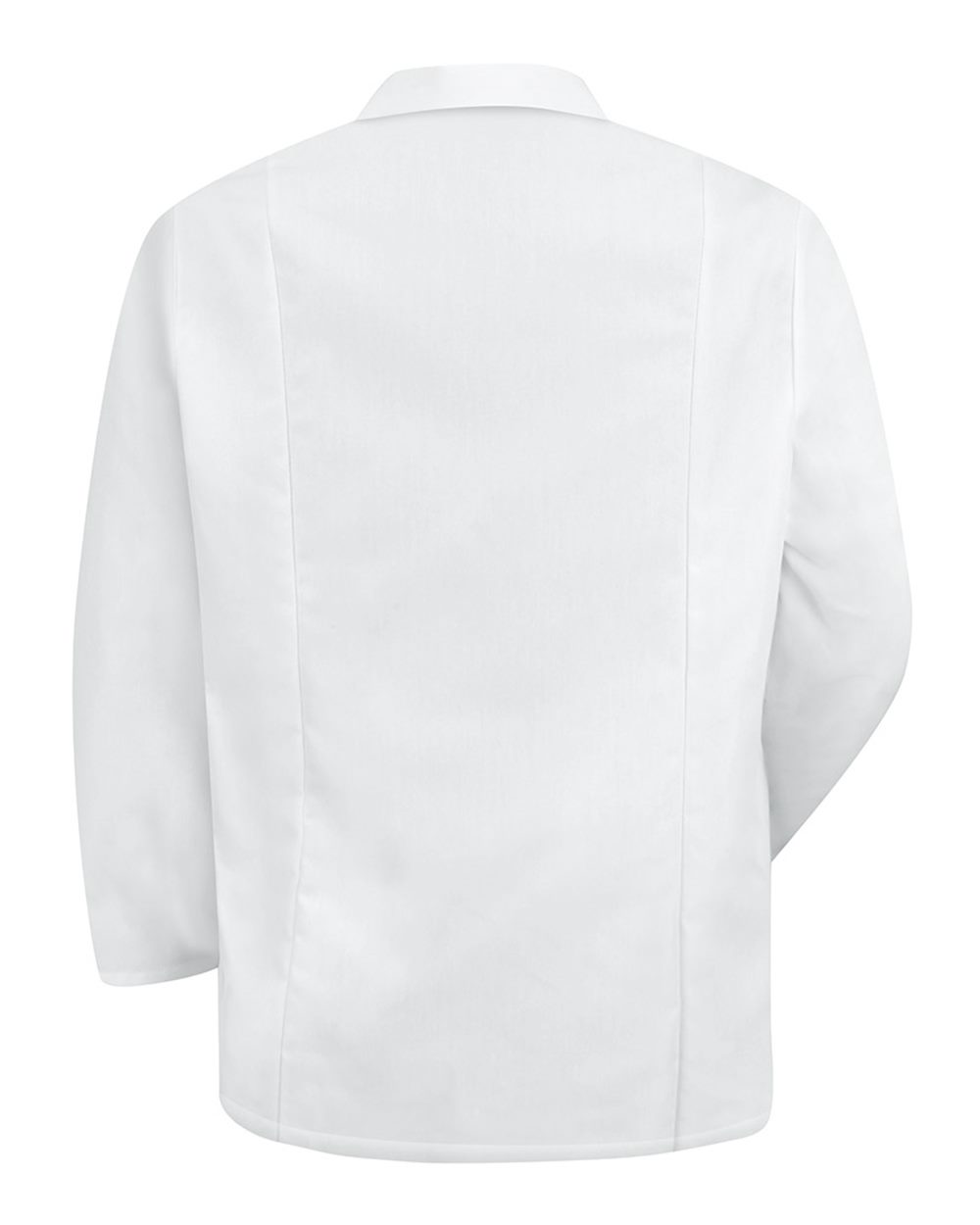 Rear View of White Women&#39;s Specialized Lapel Counter Coat - KP17