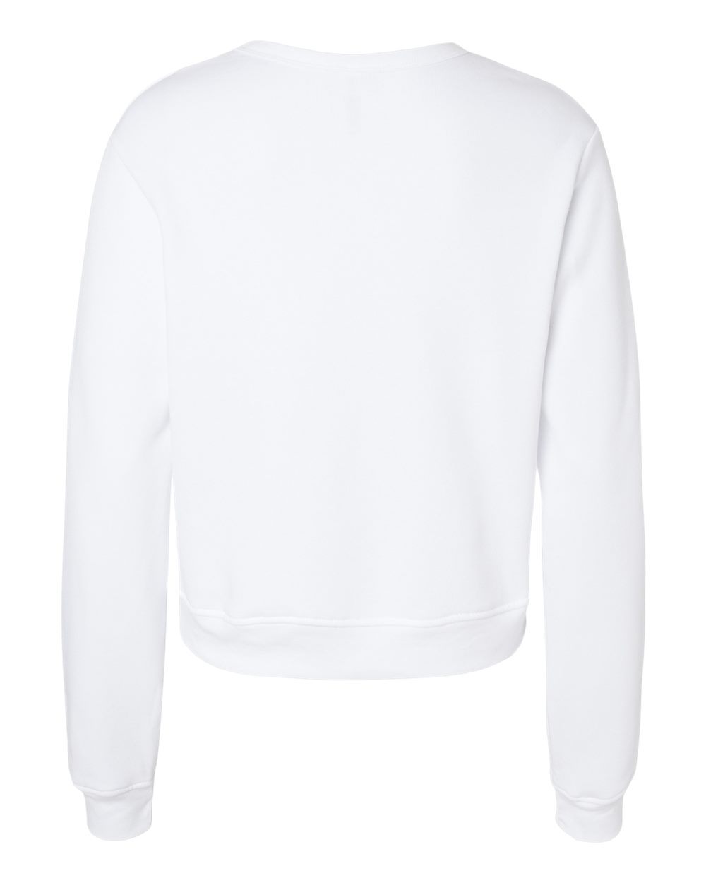 Front View of White Women's Sponge Fleece Classic Crewneck Sweatshirt - 7511