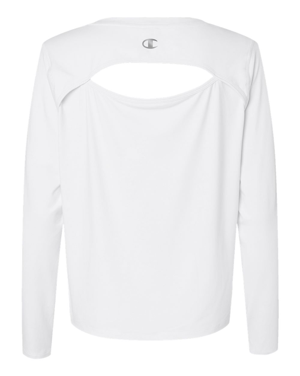Front View of White Women's Sport Soft Touch Long Sleeve T-Shirt - CHP140