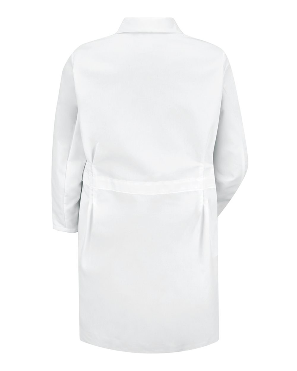 Front View of White Women's Staff Coat - KT33