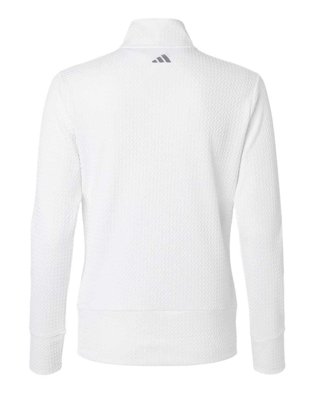 Rear View of White Women&#39;s Ultimate Textured Full-Zip Jacket - A1007