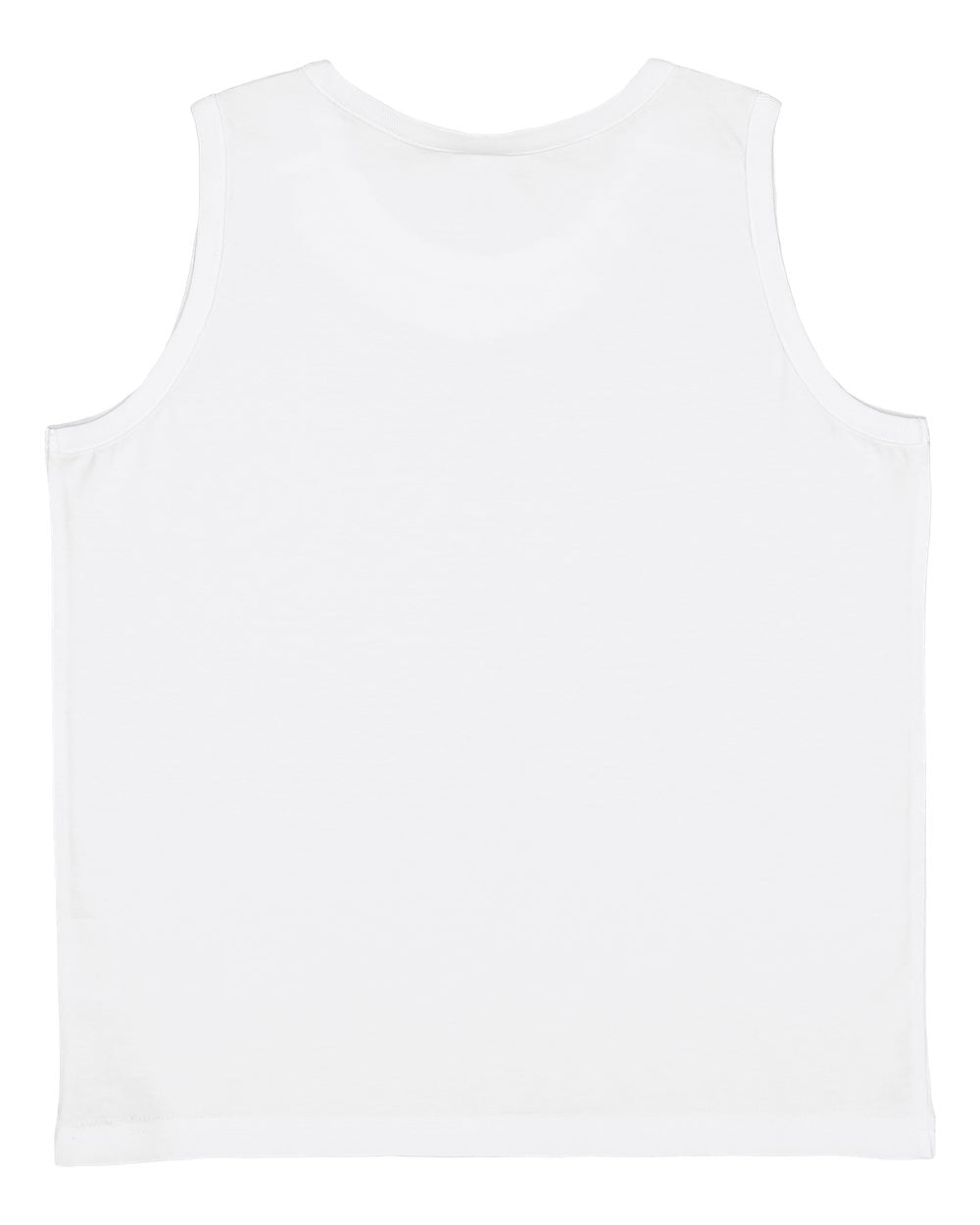 Rear View of White Youth Fine Jersey Tank Top - 6123 plain