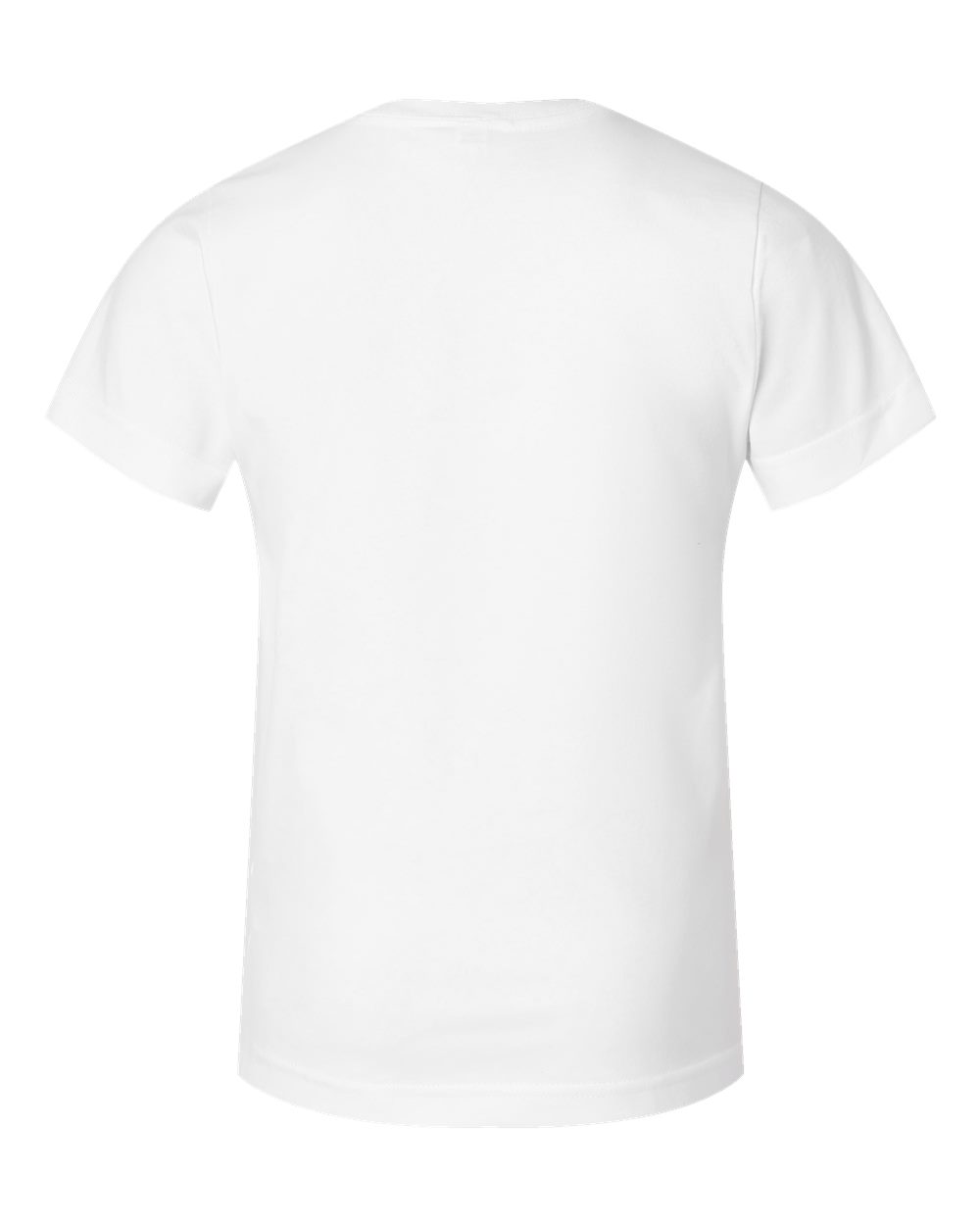 Front View of White Youth Fine Jersey Tee - 6101