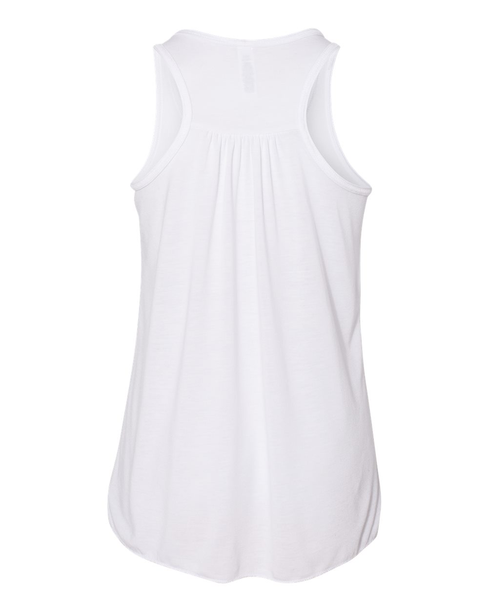 Rear View of White Youth Flowy Racerback Tank - 8800Y