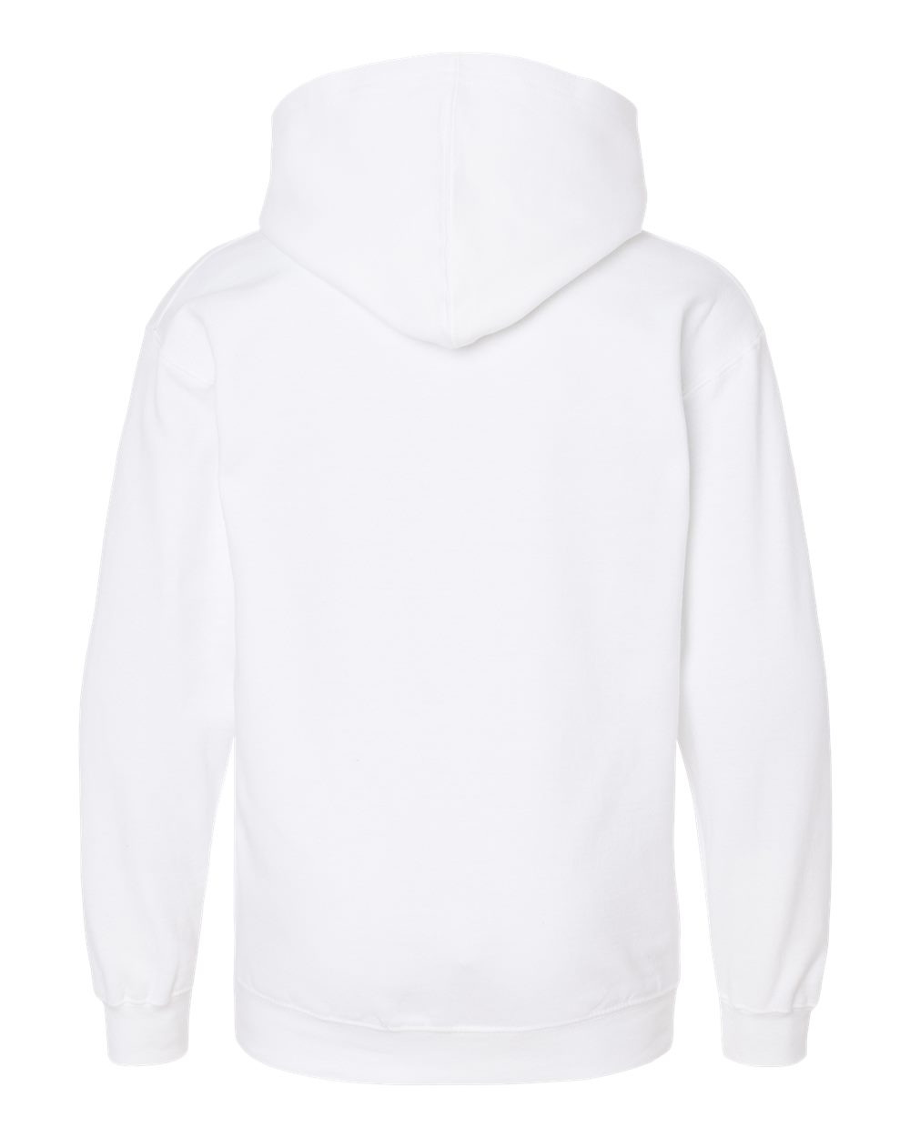 Front View of White Youth Hooded Sweatshirt - 320Y
