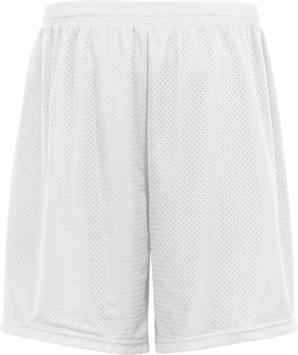 Rear View of WHITE YOUTH MESH/TRICOT SHORT