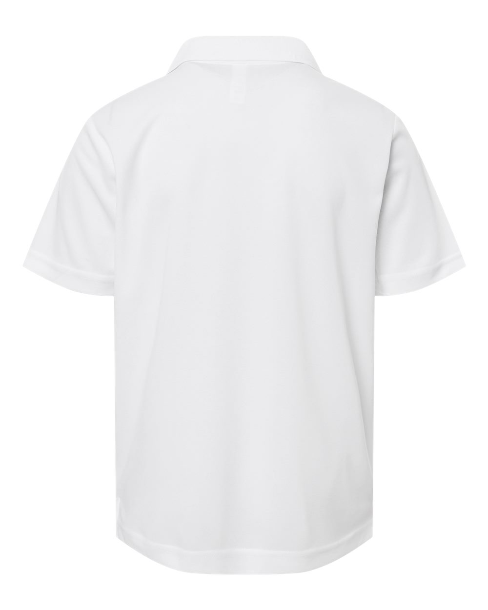 Rear View of White Youth Nova Performance Pique Polo - CE108Y plain
