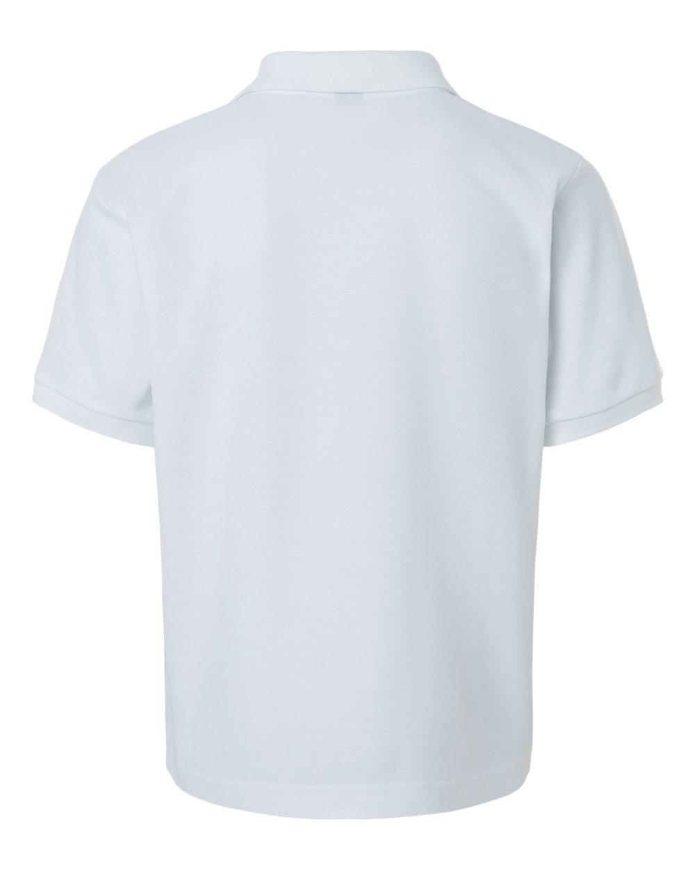 Rear View of White Youth Pique Polo - 62800Y