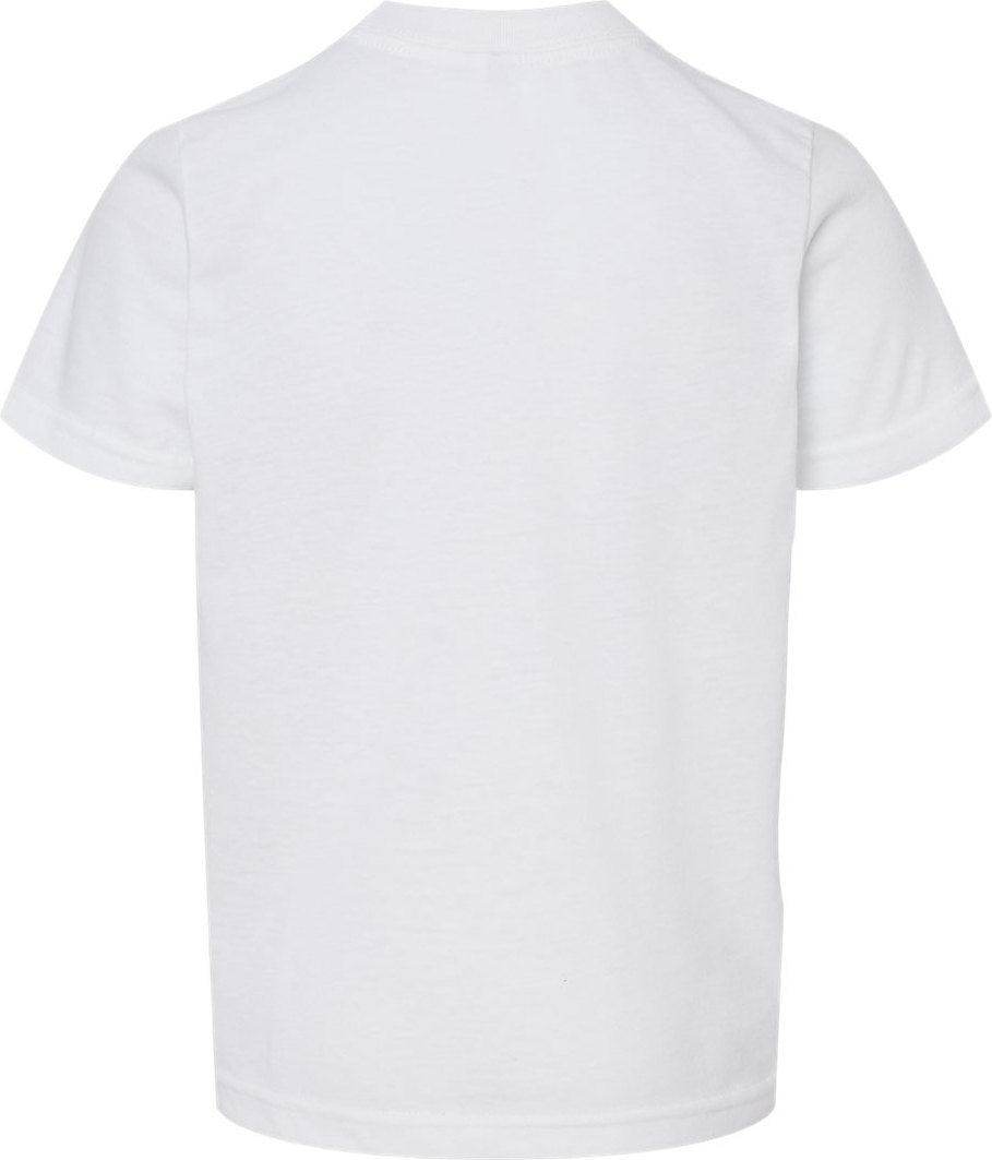 Front View of White Youth Poly-Rich T-Shirt - 265