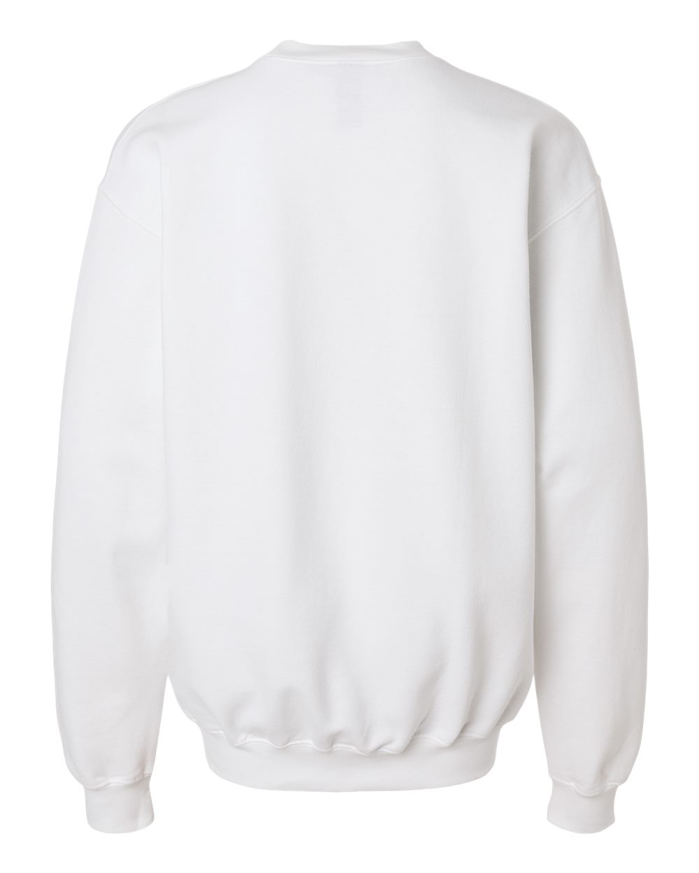 Rear View of White Youth Softstyle® Midweight Crewneck Sweatshirt - SF000B plain