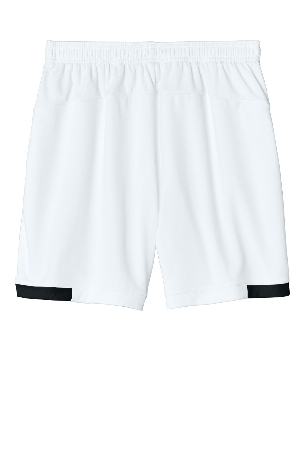 Front View of White/Blk Sport-Tek Youth Club 5" Short YST442