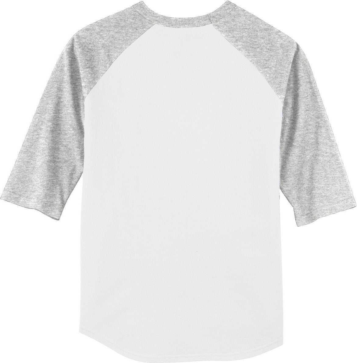 Front View of White/Grey Hth Sport-Tek Colorblock Raglan Jersey. T200