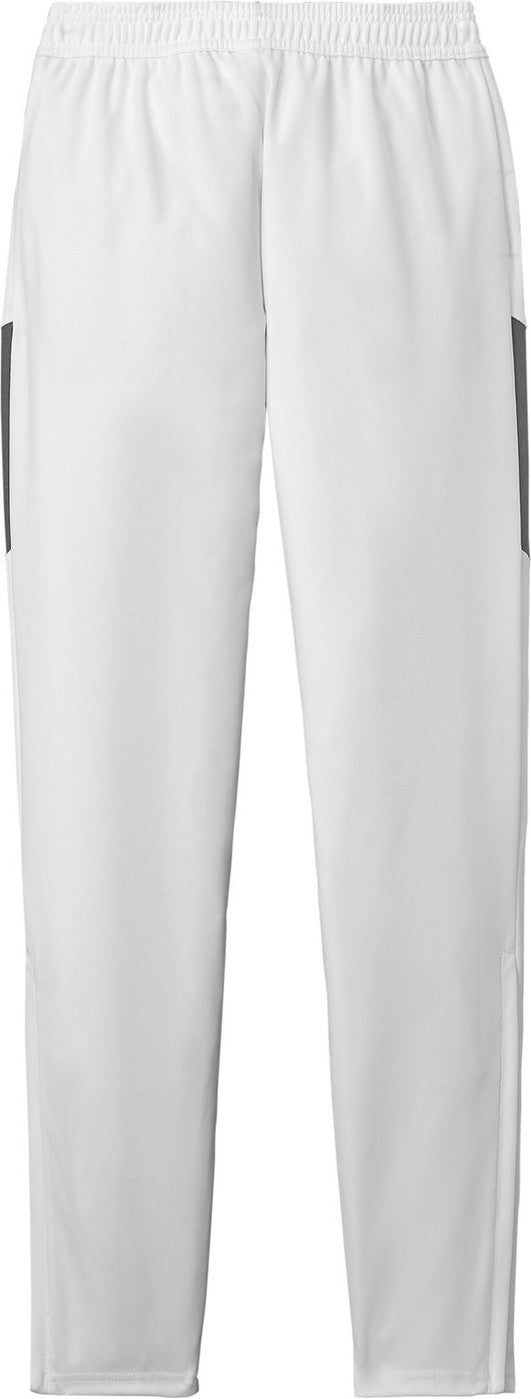 Front View of White/IrGy Sport-Tek Travel Pant PST800