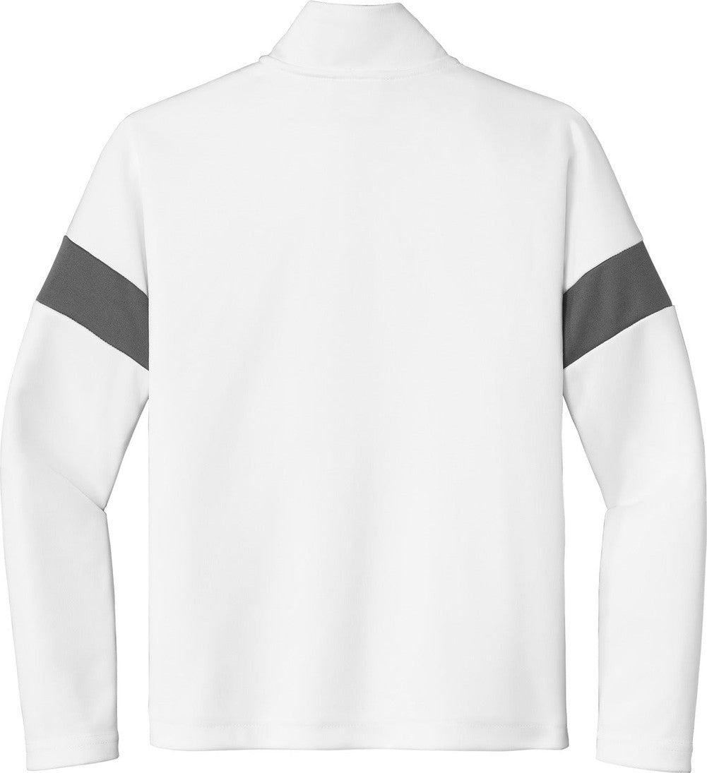 Front View of White/IrGy Sport-Tek Youth Travel Full-Zip Jacket YST800