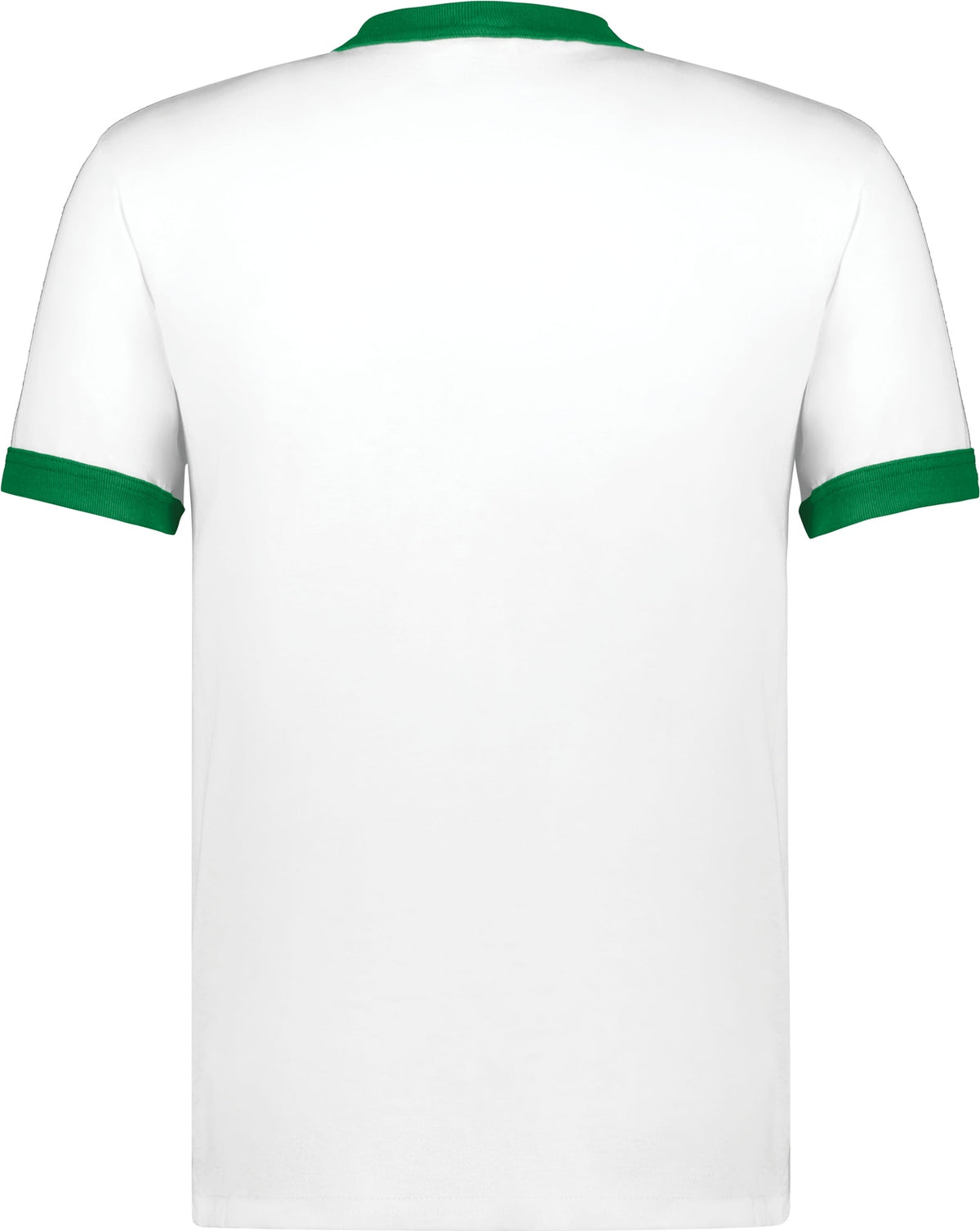 Rear View of WHITE/KELLY ADULT RINGER T-SHIRT