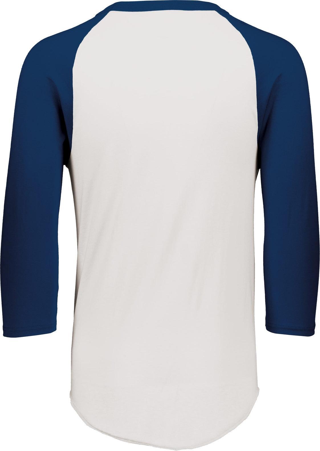 Rear View of WHITE/NAVY TODDLER BASEBALL JERSEY