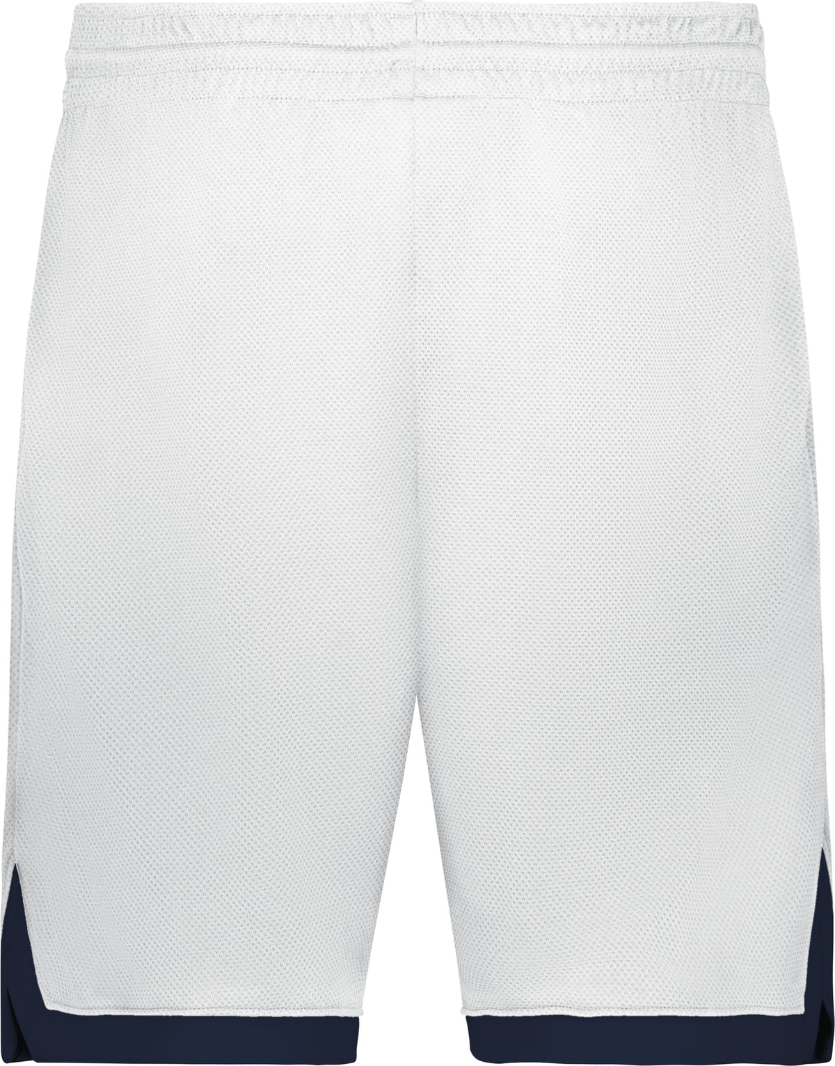 Rear View of WHITE/NAVY YTH COOLCORE ELITE SHORTS