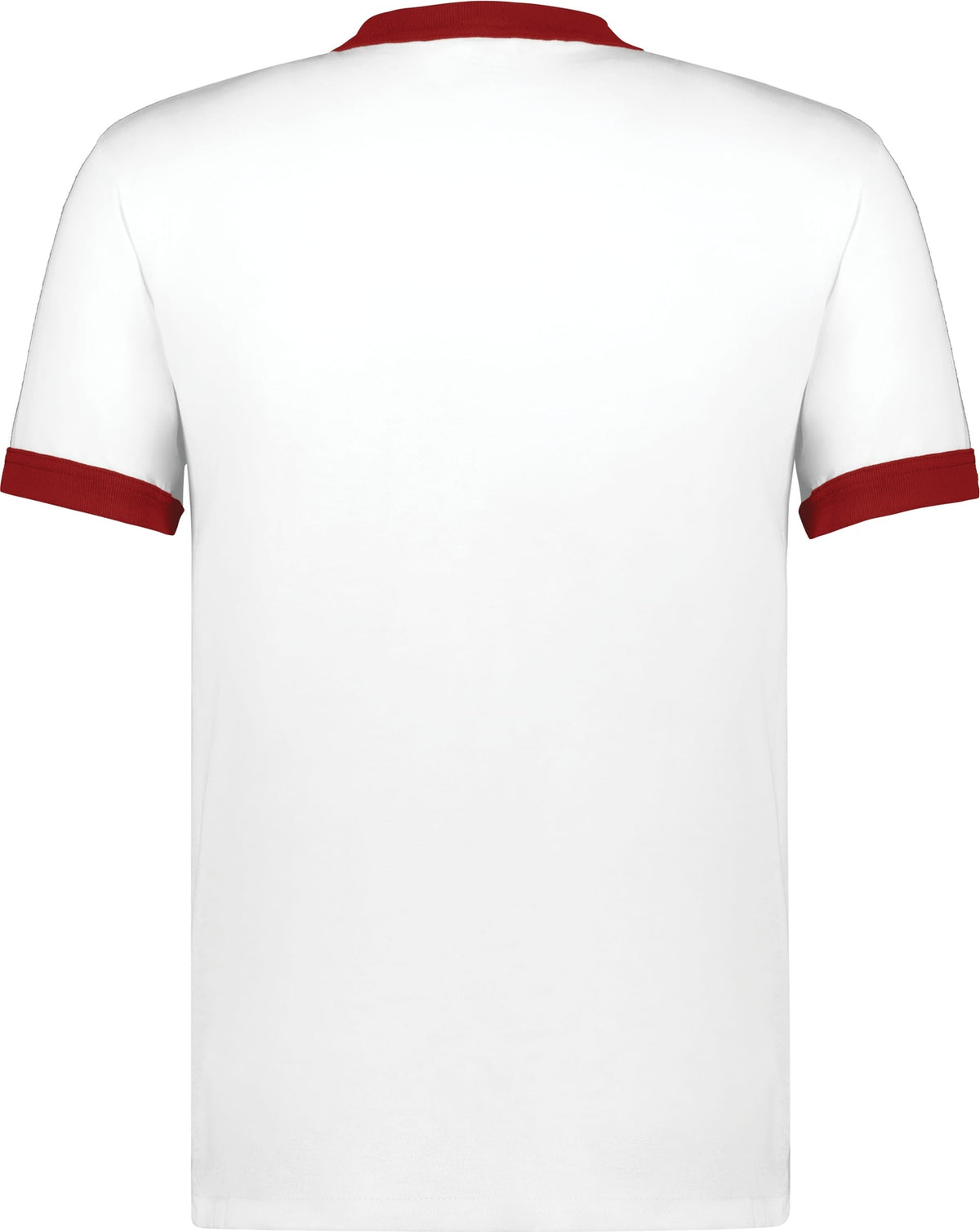 Rear View of WHITE/RED ADULT RINGER T-SHIRT