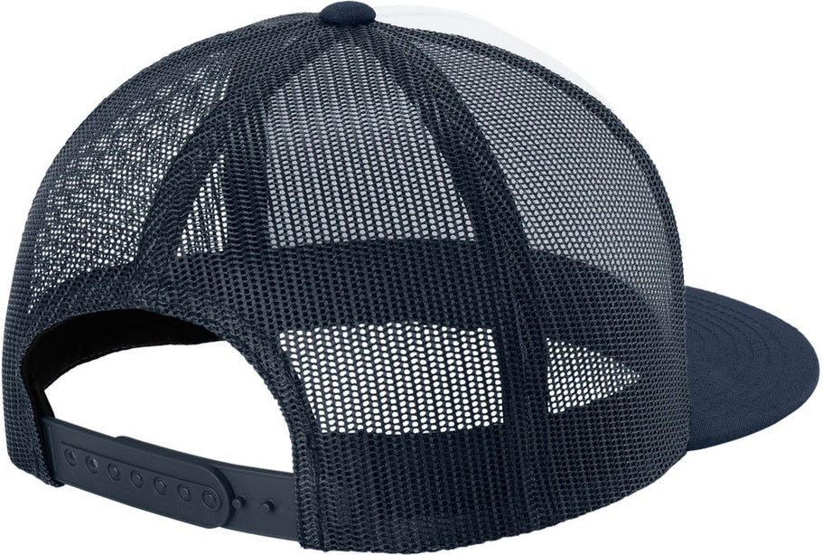Wh/TNv/TNv Sport-Tek YP Classics 5-Panel Classic Trucker Mesh Back Cap. STC38