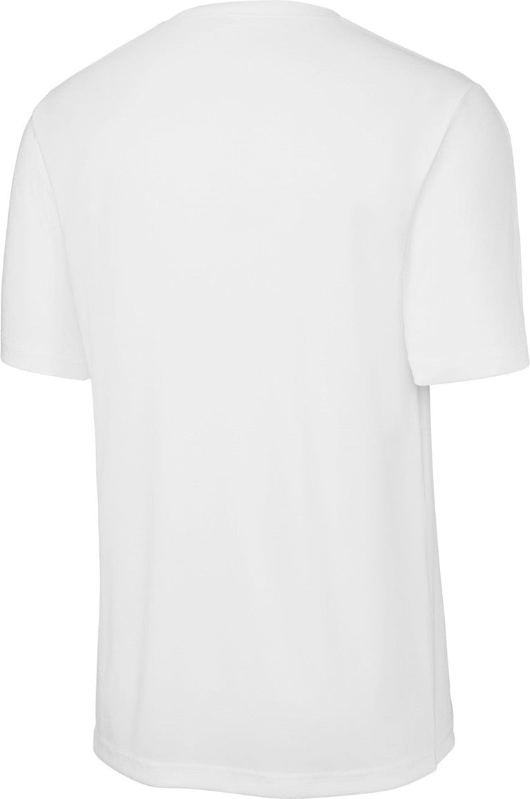 Front View of Wht/Wht Sport-Tek Competitor United Crew ST100