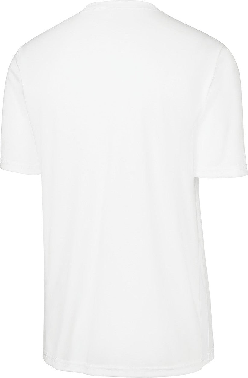 Front View of Wht/Wht Sport-Tek Competitor United V-Neck ST101