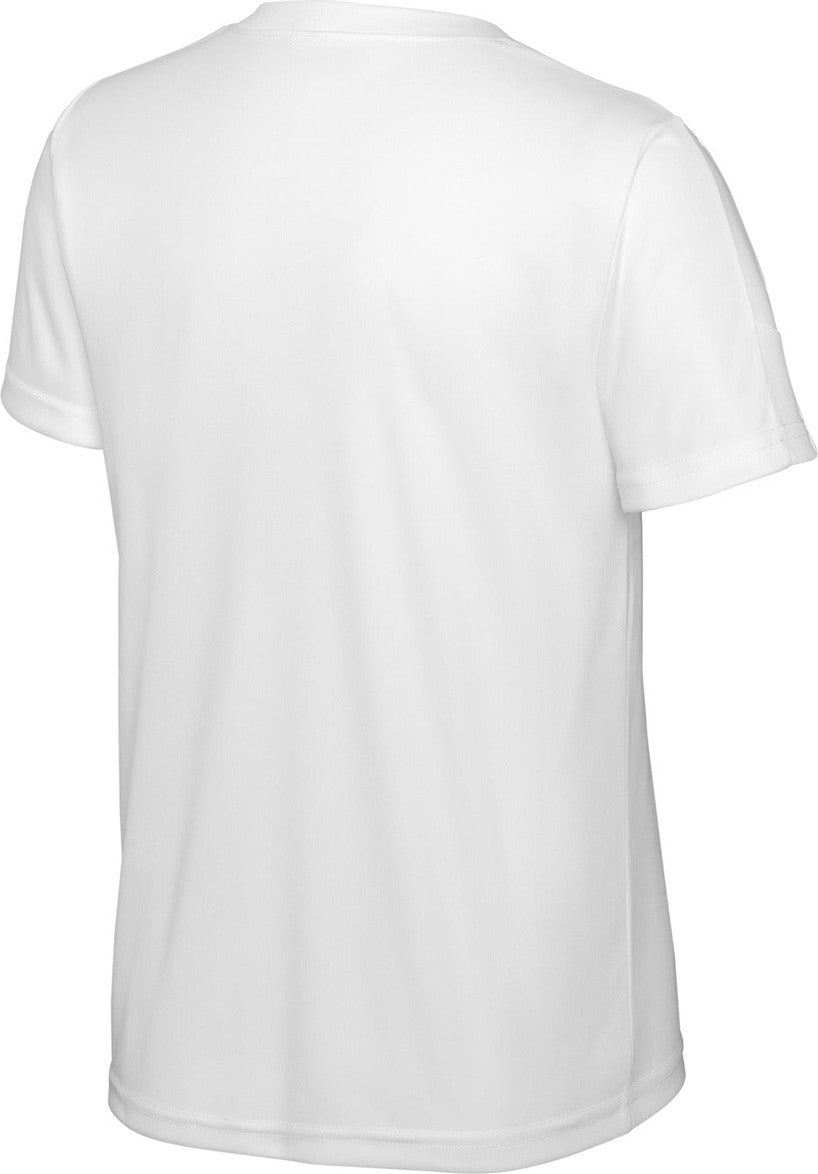 Front View of Wht/Wht Sport-Tek Youth Competitor United Crew YST100