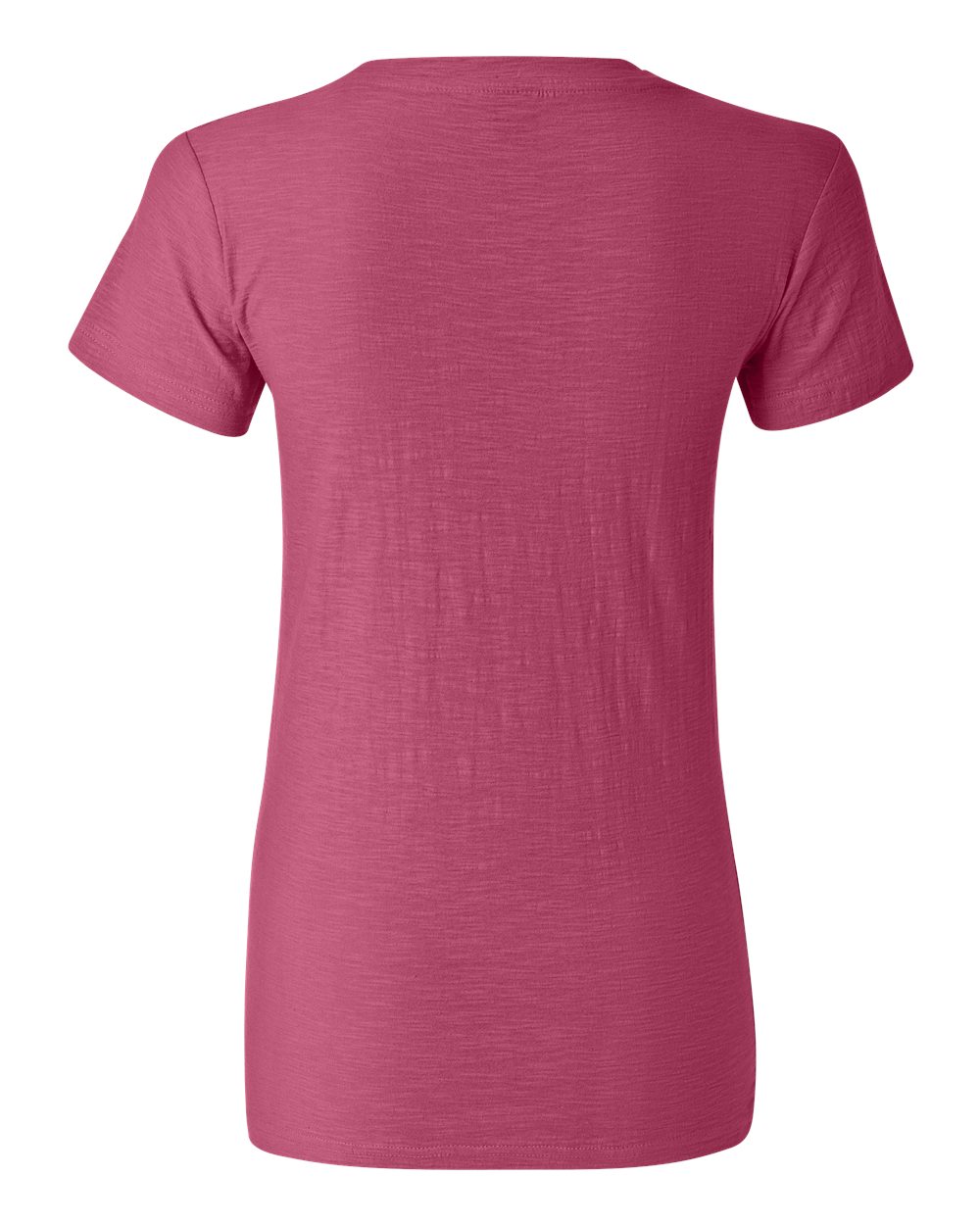 Rear View of Wildberry Women&#39;s V-Neck Slub T-Shirt - 8169