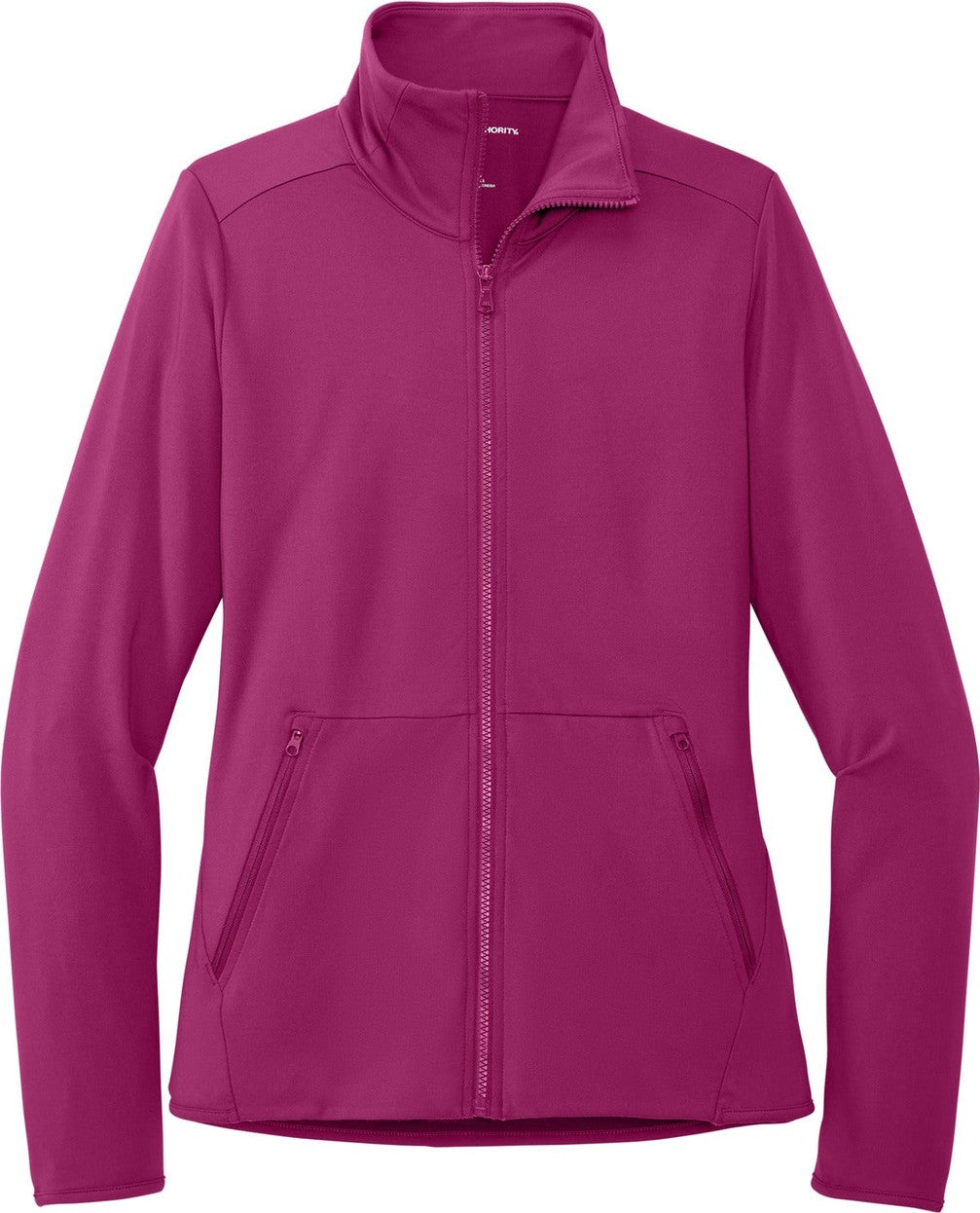 Front View of Wine Port Authority Women's Accord Stretch Fleece Full-Zip LK595